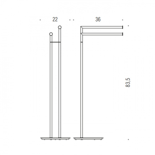 картинка Colombo Mini Стойка напольная с двойным п/держателем H83,5*36cм D22cм, цвет: PVD золото матовое от магазина Сантехстрой