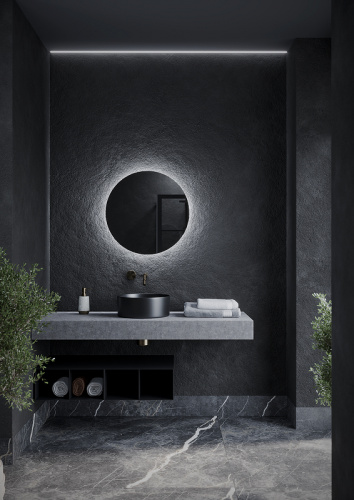 картинка Зеркало Sancos Sfera 80 SF800 с подсветкой с сенсорным выключателем от магазина Сантехстрой