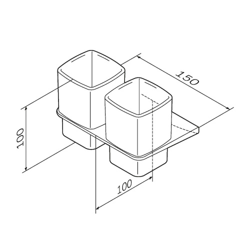 картинка A50A343400 Inspire V2.0, Двойной стеклянный стакан с настенным держателем, хром, шт от магазина Сантехстрой