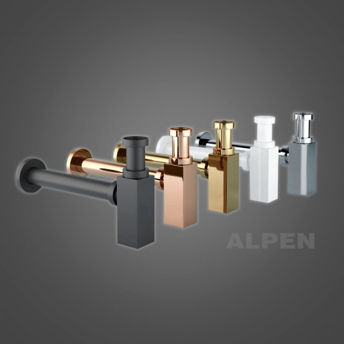 картинка Металлический сифон для раковины 2040122 ALPEN (золото) от магазина Сантехстрой