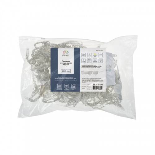 картинка Гирлянда Айсикл (бахрома) светодиодный,  2,4 х 0,6 м,  прозрачный провод,  230 В,  диоды ТЕПЛЫЙ БЕЛЫЙ,  88 LED NEON-NIGHT от магазина Сантехстрой