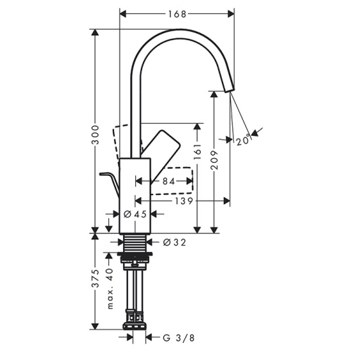 картинка HANSGROHE VIVENIS Смеситель для раковины на 1 отверстие, однорычажный, с поворотным изливом, с донным клапаном, цвет белый матовый от магазина Сантехстрой