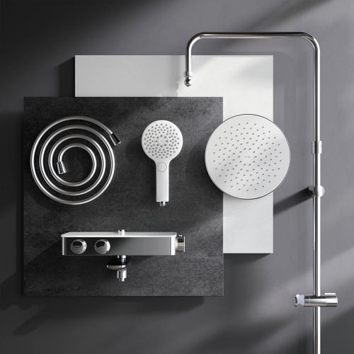 картинка F0750A500 Inspire V2.0, душевая система, набор: см-ль д/ванны/душа с термостатом, верхний душ d 250 от магазина Сантехстрой