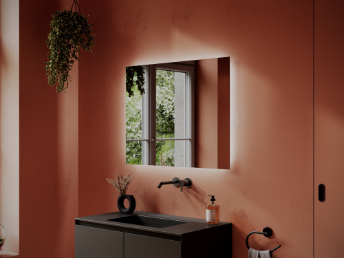 картинка Зеркало для ванной комнаты SANCOS SQUARE 900х700 с подсветкой, арт. SQ900 от магазина Сантехстрой