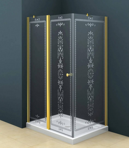 картинка Боковая стенка Cezares ROYAL PALACE-A-100-FIX-CP-G прозрачное с матовым принтом от магазина Сантехстрой