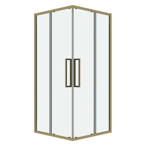 картинка Душ.ограждение 300.K33.02.8080.32.00 Cosmo (80*80*195) квадрат,раздвижн,золото сатин,стекло прозрач от магазина Сантехстрой