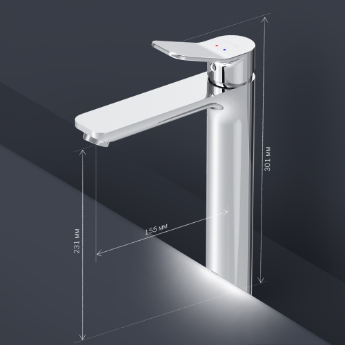 картинка F85A92000 X-Joy, смеситель д/умывальника высокий, хром, шт. от магазина Сантехстрой
