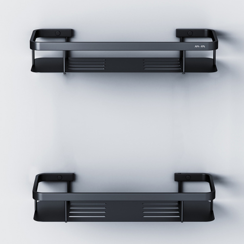 картинка A7453222 Sense L Полка для душа прямая двухъярусная, черный, шт от магазина Сантехстрой