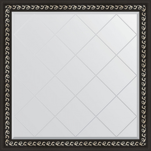 картинка Зеркало Evoform Exclusive-G 105х105 BY 4440 с гравировкой в багетной раме - Черный ардеко 81 мм от магазина Сантехстрой