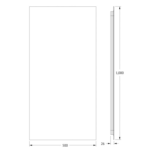 картинка Зеркало с фацетом и LED-подсветкой настенное GLOW DEFESTO 50x100 см, DF 2505 от магазина Сантехстрой