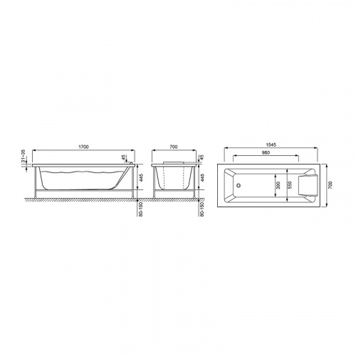 картинка Акриловая ванна Jacob Delafon Sofa 170x70 E60518RU-00 от магазина Сантехстрой