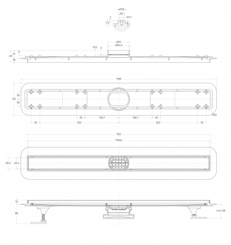картинка Душевой лоток BelBagno BB-LD-LUCE-80-CR от магазина Сантехстрой