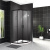 картинка Душевой уголок BelBagno Uno 90х90 UNO-195-P-2-90-C-NERO профиль Черный матовый стекло прозрачное от магазина Сантехстрой