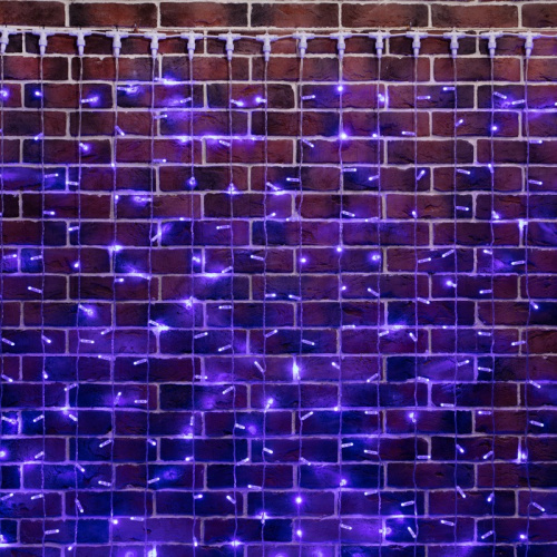 картинка Гирлянда Светодиодный Дождь 2х6м,  постоянное свечение,  прозрачный провод,  230 В,  диоды СИНИЕ от магазина Сантехстрой