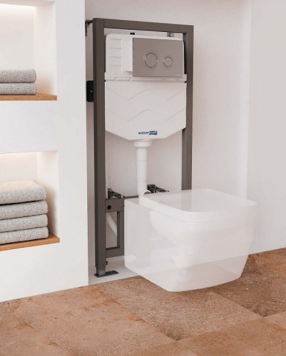 картинка Инсталляция WasserKRAFT Aller 10TLT.010.ME.CH01 для унитаза с клавишей смыва Хром от магазина Сантехстрой