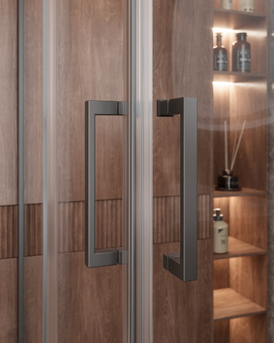 картинка Душевой уголок Cezares Molveno 120x120 MOLVENO-A-22-90+30-C-GM-IV профиль Оружейная сталь стекло прозрачное от магазина Сантехстрой
