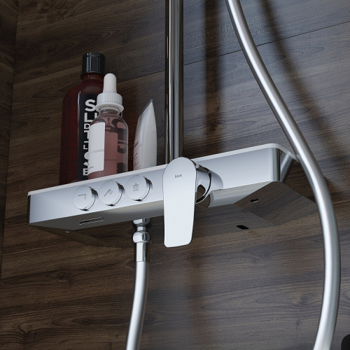 картинка Смеситель для ванны с верхним душем IDDIS Shelfy (SHESB3Bi06) от магазина Сантехстрой