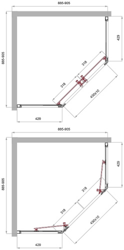 картинка Душевой уголок BelBagno Uno 90х90 UNO-195-P-2-90-C-Cr профиль Хром стекло прозрачное от магазина Сантехстрой