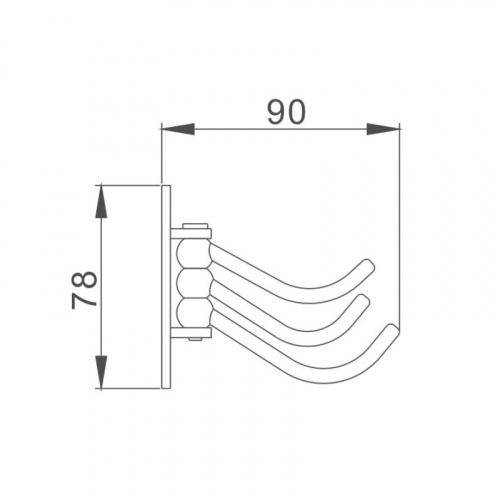 картинка Крючок для ванной комнаты Haiba хром (HB208-3) от магазина Сантехстрой