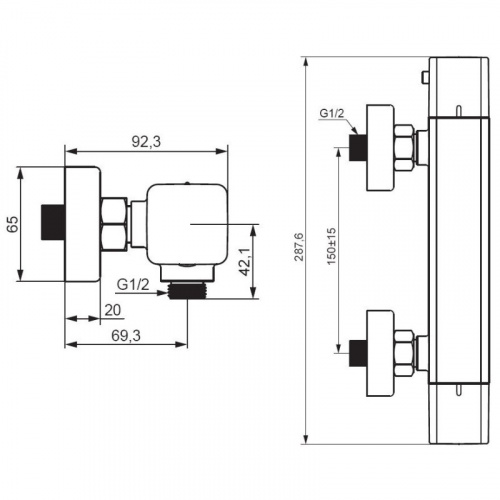 фото 536000300 gala термостатный смеситель для душа, чёрный