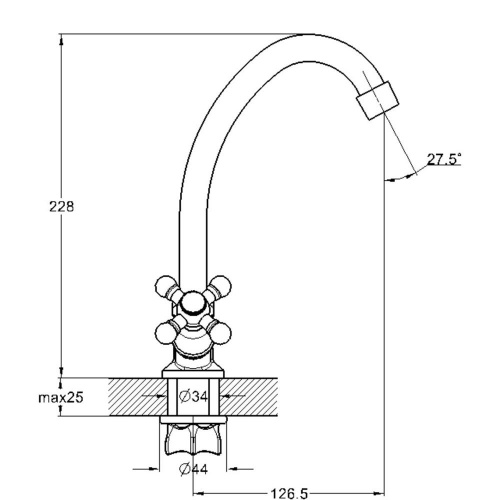картинка Смеситель ECONOCE EC0491 для кухни от магазина Сантехстрой