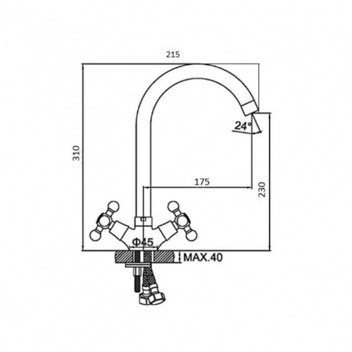 картинка Смеситель для кухни D-Lin D153808-E, хром от магазина Сантехстрой