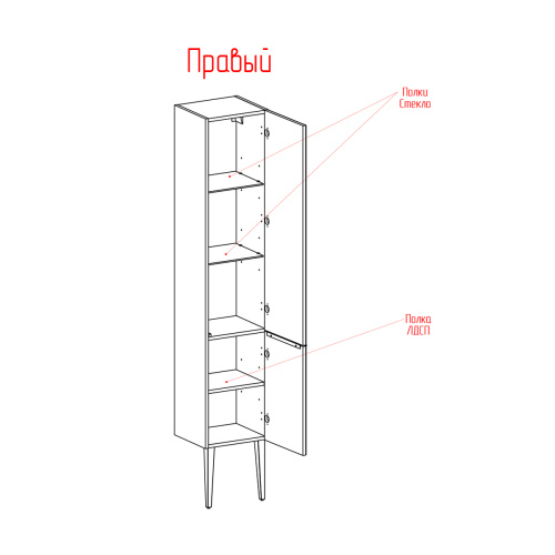 картинка Пенал подвесной Севилья, Белый мат от магазина Сантехстрой
