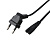 картинка Шнур сетевой,  вилка угловая - евроразъем С7, кабель 2x0,5 мм²,  длина 1,5 метра (PE пакет) REXANT от магазина Сантехстрой