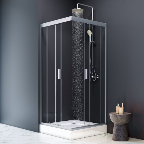 картинка W90T-403-090W Gem, душевой поддон квадратный, 90х90 с сифоном, белый от магазина Сантехстрой