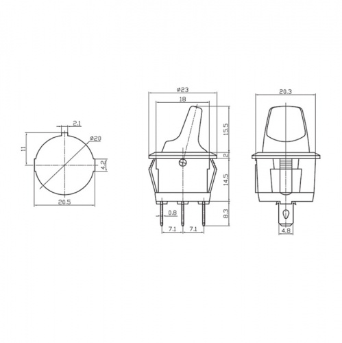 картинка Выключатель клавишный круглый 12V 16А (3с) ON-OFF красный с подсветкой (RWB-224, SС-214) REXANT от магазина Сантехстрой