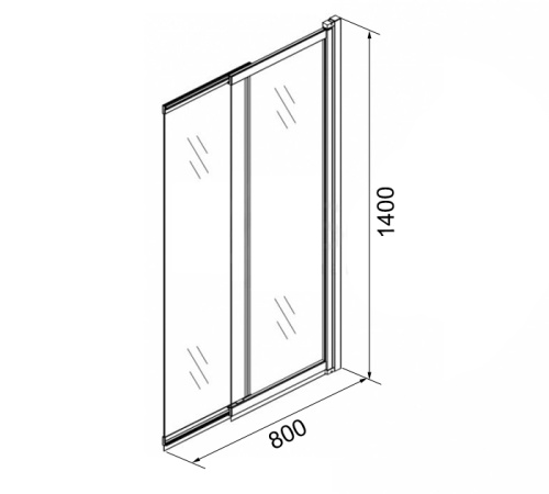 картинка Шторка для ванны раздвижная Azario Merrit 80х140 цвет профиля серебро (AZ-NF6122 800) от магазина Сантехстрой