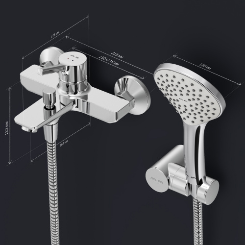 фото f85b15000 x-joy s, смеситель д/ванны/душа, душ.набор, хром, шт.