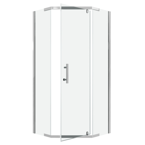 картинка Душевое ограждение Niagara Eco NG-1009-14D (90х90х190) трапеция,распашное,хром,стекло прозрачное,1 место от магазина Сантехстрой