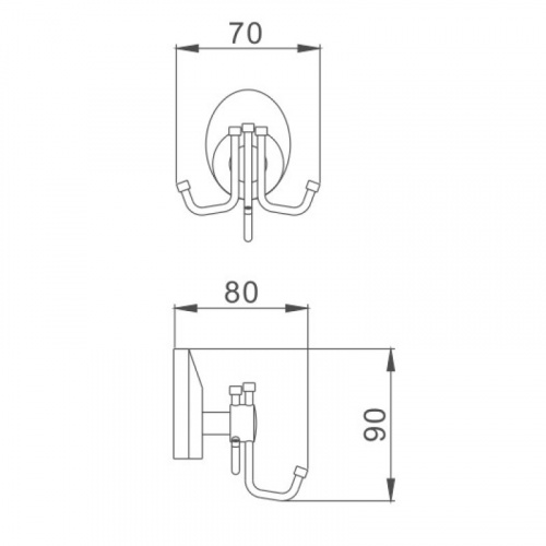 картинка Крючок для ванной комнаты Haiba хром (HB1605-3) от магазина Сантехстрой