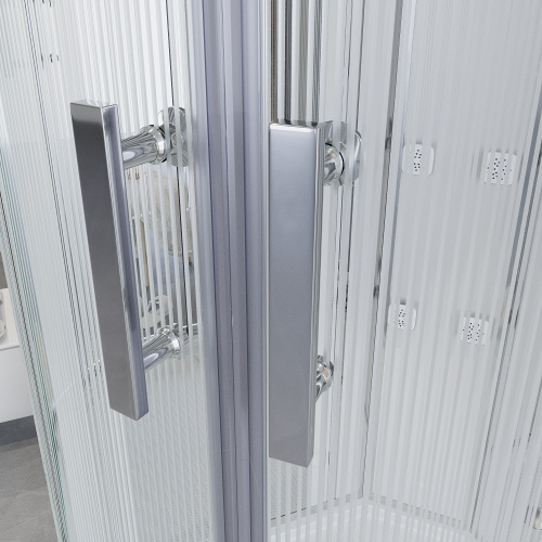 картинка Душевая кабина Niagara Ultra NG-708-01 (90х90х220) высокий поддон(48см),стекло прозрачное с рисунком,4 места от магазина Сантехстрой