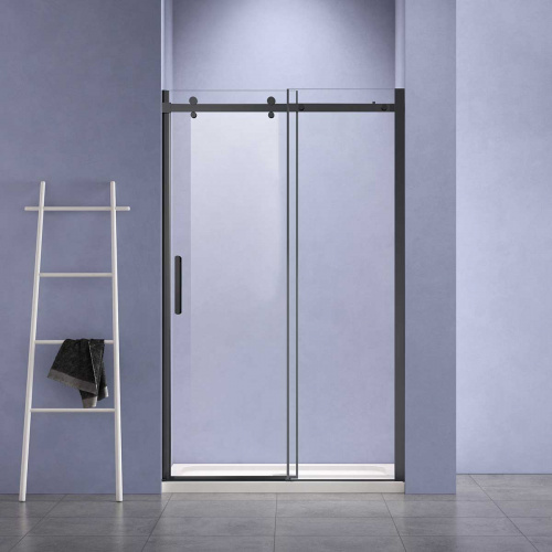 картинка Душевая дверь Como-N VDS-4CN160CLB, 1600, черный, стекло прозрачное от магазина Сантехстрой