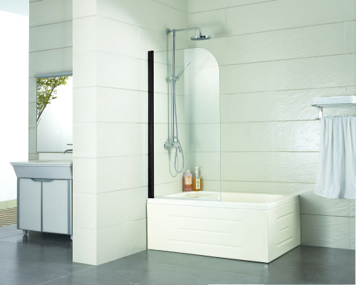картинка Шторка для ванны Azario MERRIT 800х1400, прозрачное стекло 5 мм, покрытие EASY CLEAN, цвет профиля черный (AZ-NF6211 800 BLACK) от магазина Сантехстрой