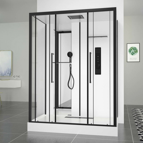 картинка Душевая кабина Black&White Galaxy 160х85 8030000 с гидромассажем от магазина Сантехстрой