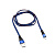 картинка Кабель REXANT USB-microUSB 1 м,  плоский провод,  синяя джинсовая оплетка от магазина Сантехстрой