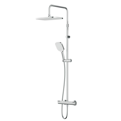 картинка F078F400 Func, душ. система: см-ль д/душа с ТМС, душ.штанга, верхн. душ квадр., ручн.душ, хром от магазина Сантехстрой