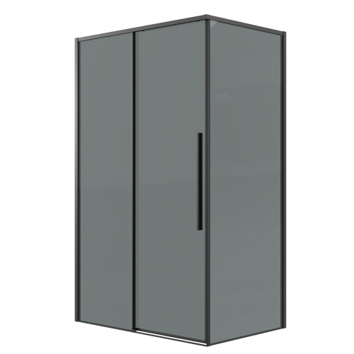 картинка Душевая перегородка 200.K33.01.90.21.10 Galaxy (90*195) черный матовый, стекло тонированное, 1 место от магазина Сантехстрой