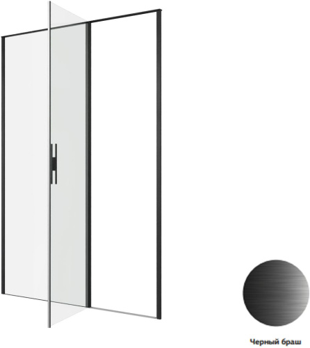 картинка 3.31036.BBA PRIORITY, Дверь 8мм, 1400мм стекло Optiwhite, Easyclean, черн.браш.алюм (294065) от магазина Сантехстрой