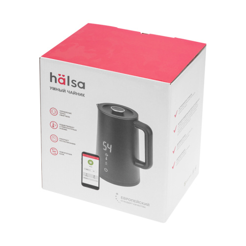 картинка Умный Wi-Fi чайник пластиковый, черный HALSA от магазина Сантехстрой