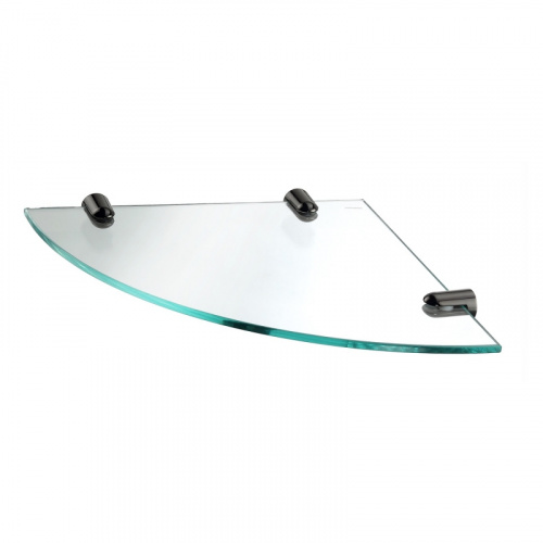 картинка Полка стеклянная WasserKraft K-533POLISHED BLACK / K-533PB угловая, черный глянцевый от магазина Сантехстрой