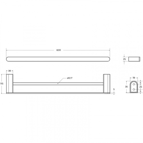 картинка Полотенцедержатель Cezares Stylus STYLUS-THD-60-01 двойной Хром от магазина Сантехстрой