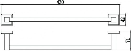 картинка Держатель для полотенец прямой 40 см Savol 95 (S-409524) от магазина Сантехстрой