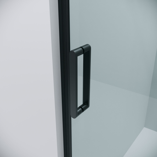 картинка Душевая перегородка 200.K33.04.80.21.00 Classic (80*195) черный матовый, стекло прозрачное, 1 место от магазина Сантехстрой