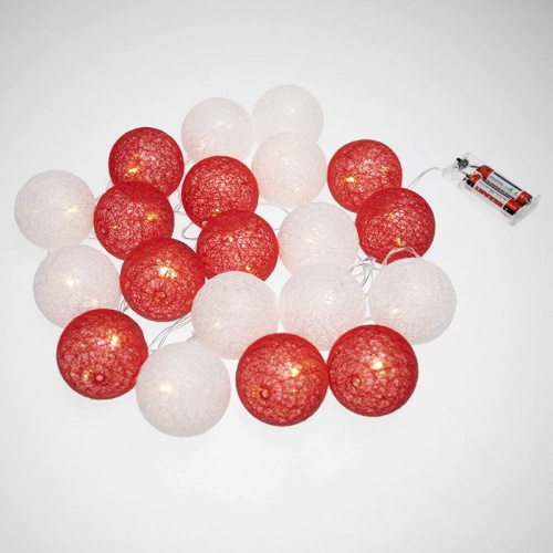 картинка Тайские фонарики Магия 3,5 м,  прозрачный ПВХ,  20 LED,  теплый белый,  питание 2 х АА (батарейки не в комплекте) от магазина Сантехстрой