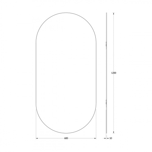 картинка Зеркало с окантовкой (60x120 cm) (Черный цвет) (EVOFORM) от магазина Сантехстрой