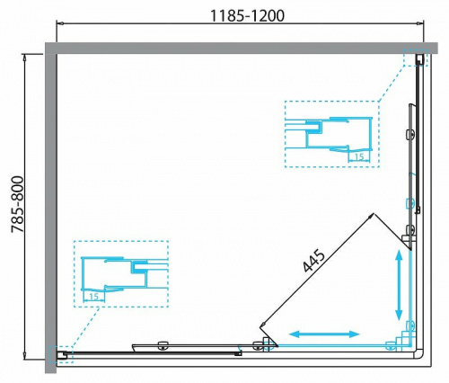 картинка Душевой уголок BelBagno Due 120x80 DUE-AH-2-120/80-C-Cr профиль Хром стекло прозрачное от магазина Сантехстрой